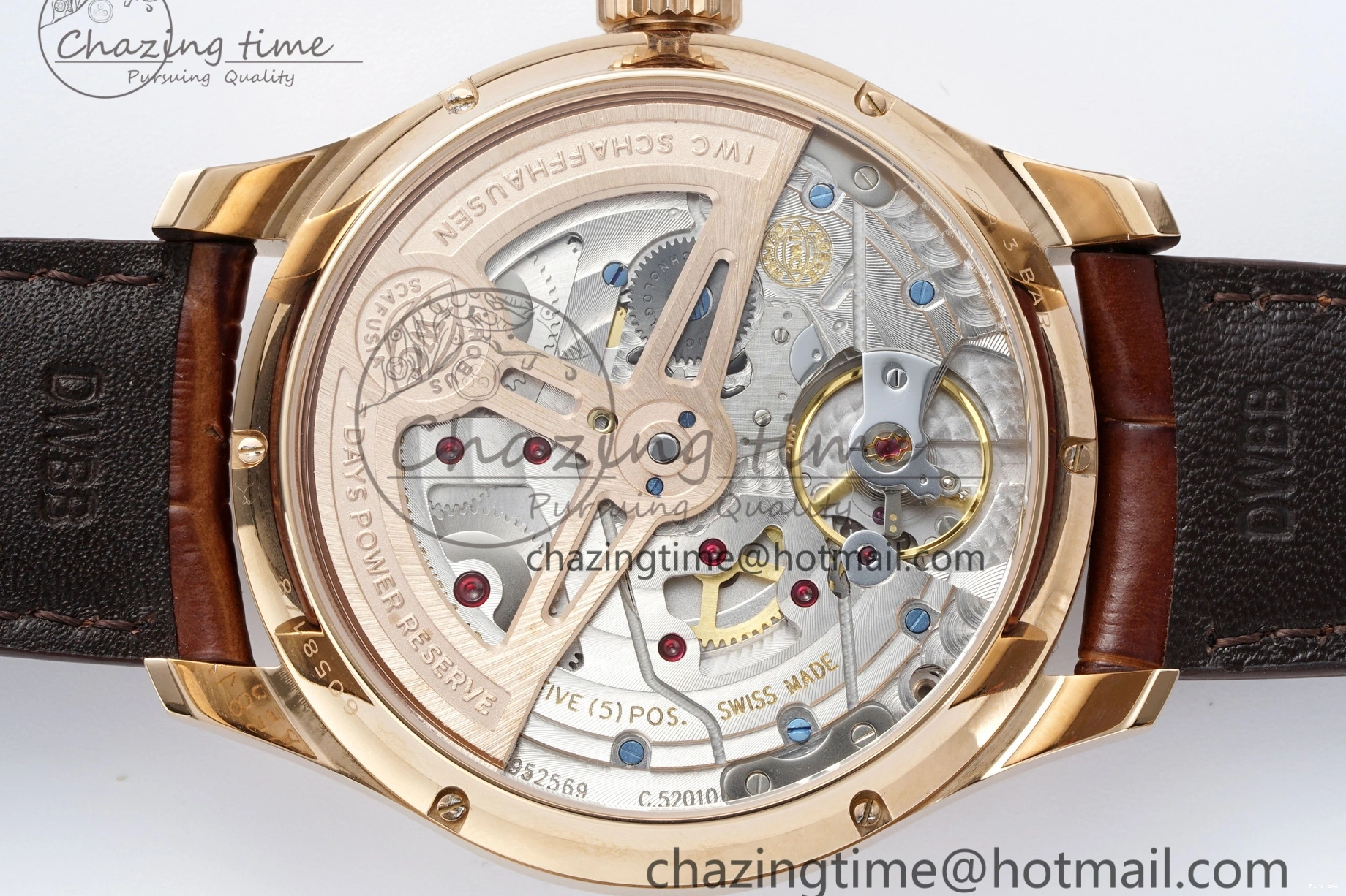 MIROTIME 0420 WellDesigned Portugieser Perpetual Calendar RG 5033 APSF 1:1 Best Edition White Dial on Brown Leather Strap A52610 Clone 7042